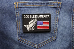 God Bless America Patch - 3.25x2.25 inch