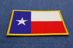 Gold Border Texas Flag Patch - 3x2 inch