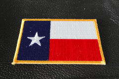 Gold Border Texas Flag Patch - 3x2 inch