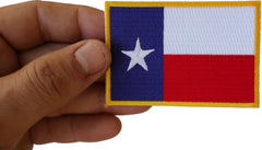 Gold Border Texas Flag Patch - 3x2 inch