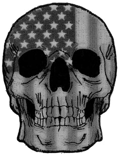 American Flag Skull Patch - 3x4 inch