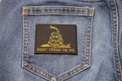 Green Black Gadsden Flag Don't Tread on Me Patch - 3x2.25 inch