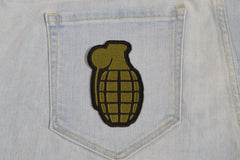 Grenade Iron on Patch In OD Green - 2.25x3.5 inch