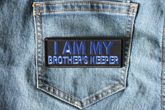 I am My Brother's Keeper Patch Blue - 4x1.5 inch