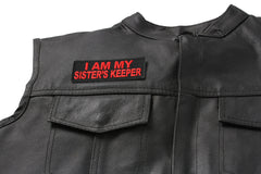 I Am My Sister's Keeper Patch In Red - 4x1.5 inch