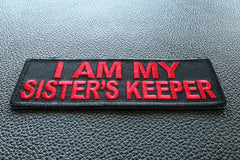 I Am My Sister's Keeper Patch In Red - 4x1.5 inch