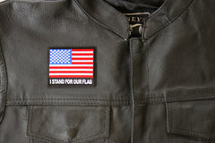 American Flag Patch I stand for our Flag Iron on Patch for Jackets - 3x2.75 inch