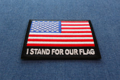 American Flag Patch I stand for our Flag Iron on Patch for Jackets - 3x2.75 inch