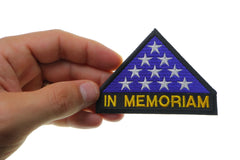 In Memoriam Folded Flag Patch - 3.5x2.5 inch