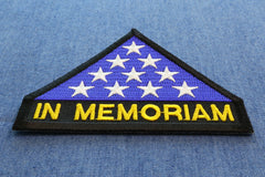 In Memoriam Folded Flag Patch - 3.5x2.5 inch