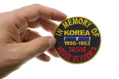 In Memory Of Korea Round Patch - 3x3 inch