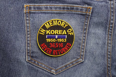 In Memory Of Korea Round Patch - 3x3 inch