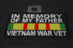 In Memory Of My Father Vietnam War Vet Patch - 3.5x2 inch