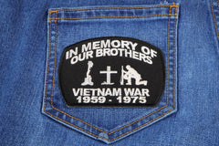 In Memory Of Our Brothers Vietnam War Patch - 4x3 inch