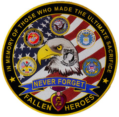 Never Forget Patch In Memory of Fallen Heroes - 12x12 inch