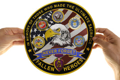 Never Forget Patch In Memory of Fallen Heroes - 12x12 inch