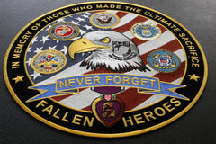 Never Forget Patch In Memory of Fallen Heroes - 12x12 inch