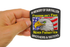 In Memory Of Our Fallen Military Brothers and Sisters Patriotic Iron on Patch - 3.2x3.5 inch