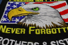 In Memory Of Our Fallen Military Brothers and Sisters Patriotic Iron on Patch - 3.2x3.5 inch