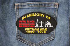 In Memory Of Vietnam Cap Patch - 5x2.75 inch