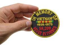 In Memory Of Vietnam Round Patch - 3x3 inch