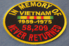 In Memory Of Vietnam Round Patch - 3x3 inch