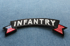 Infantry Small Flag Rocker Patch - 4x1.5 inch