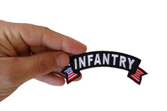 Infantry Small Flag Rocker Patch - 4x1.5 inch