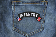 Infantry Small Flag Rocker Patch - 4x1.5 inch