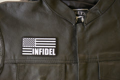 Infidel American Flag Black White Patch - 3.75x2 inch