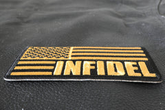 Infidel American Flag Black Yellow Patch - 3.75x2 inch