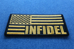 Infidel American Flag Black Yellow Patch - 3.75x2 inch