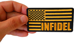 Infidel American Flag Black Yellow Patch - 3.75x2 inch