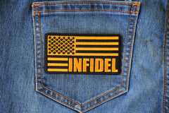 Infidel American Flag Black Yellow Patch - 3.75x2 inch