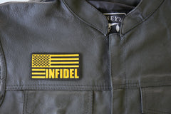 Infidel American Flag Black Yellow Patch - 3.75x2 inch