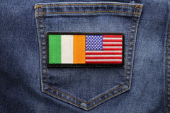 Irish American Flag Patch - 4x1.75 inch