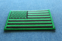 Kelly Green American Flag Patch - 3x2 inch