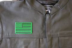 Kelly Green American Flag Patch - 3x2 inch