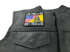 Live Free or Die Don't Tread On Me Gadsden American Flag Patriotic Iron on Patch - 3.5x3.25 inch