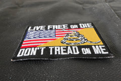 Live Free or Die Don't Tread On Me Gadsden American Flag Patriotic Iron on Patch - 3.5x3.25 inch