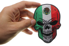 Mexican Flag Skull Patch - 3x4.3 inch