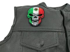 Mexican Flag Skull Patch - 3x4.3 inch