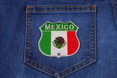 Mexico Shield Flag Patch - 2.75x2.75 inch