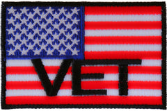 American Flag Vet Patch - 3x2 inch