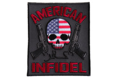 American Infidel Skulls and Guns  Patch - 3x3.5 inch