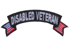 Disabled Veteran Patch with American Flag Tips - 4x1.5 inch