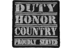 Duty Honor Country Proudly Served Patch - 2.5x2.5 inch