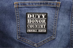 Duty Honor Country Proudly Served Patch - 2.5x2.5 inch