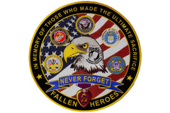 Never Forget Patch In Memory of Fallen Heroes - 12x12 inch