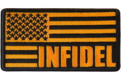 Infidel American Flag Black Yellow Patch - 3.75x2 inch